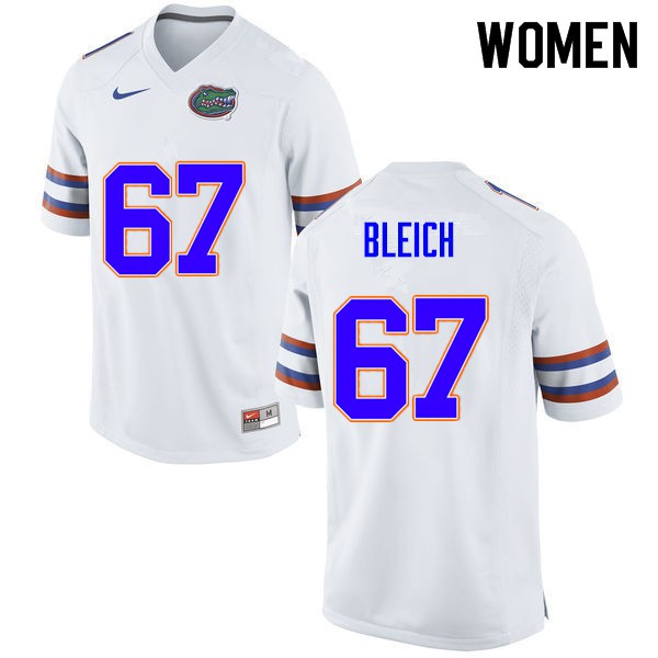 Women #67 Christopher Bleich Florida Gators College Football Jerseys White